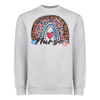 Heather Grey nurse rainbow Heavyweight Sweatshirt - Zillion Design Studio