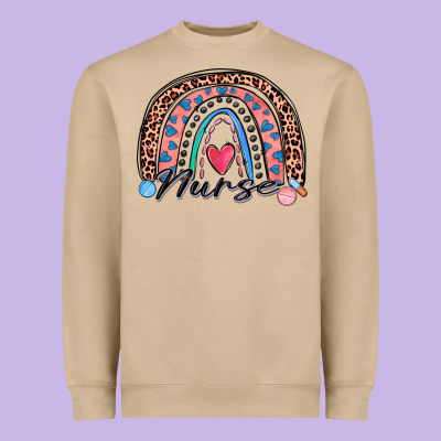 Nurse Rainbow Heavyweight Sweatshirt Designed By Zillion Design Studio