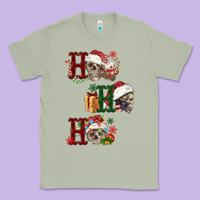 Ho Ho Ho Skull Classic Tee Designed By Fadigitalartstudio