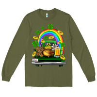 Army Green st patricks shamrock gold beer truck Long Sleeve Tee - FaDigitalArtStudio