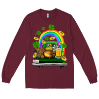 Burgundy st patricks shamrock gold beer truck Long Sleeve Tee - FaDigitalArtStudio