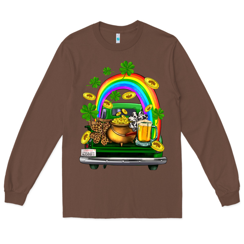 St Patricks Shamrock Gold Beer Truck Long Sleeve Tee by FaDigitalArtStudio | Teevron