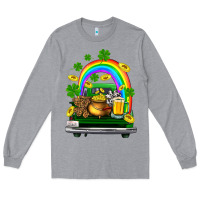 Heather Grey st patricks shamrock gold beer truck Long Sleeve Tee - FaDigitalArtStudio