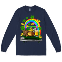 Navy st patricks shamrock gold beer truck Long Sleeve Tee - FaDigitalArtStudio