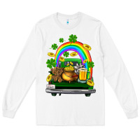 White st patricks shamrock gold beer truck Long Sleeve Tee - FaDigitalArtStudio