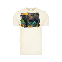 Vintage Arctic black angus bull with aztec and farm background Vintage Tee - RanaPortraitStore