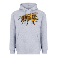 Heather Grey Bee Side Heavyweight Hoodie - LillyAllenDesigns
