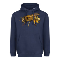 Navy Bee Side Heavyweight Hoodie - LillyAllenDesigns