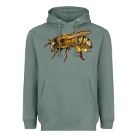 Sage Bee Side Heavyweight Hoodie - LillyAllenDesigns