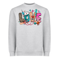 Heather Grey love nurse Heavyweight Sweatshirt - Zillion Design Studio