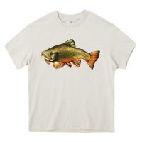 Cream leaping brook trout Heavy Core Tee - LillyAllenDesigns