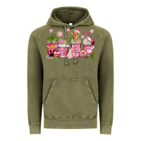 Pink Christmas Coffee Cups Vintage Hoodie | Teevron