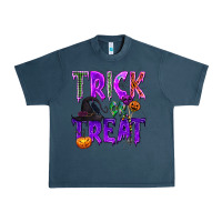 Midnight Navy Trick or Treat Urban Heavy Tee - texasbilliewilder