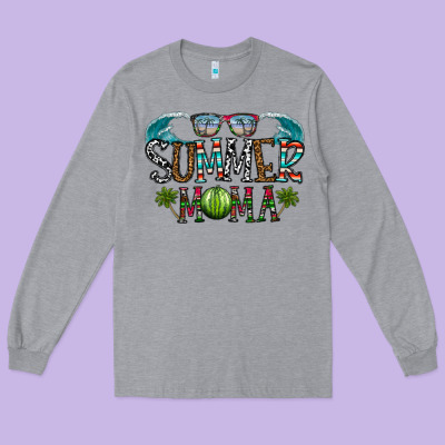 Summer Mama Long Sleeve Tee Designed By Cowhidedigitalart
