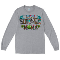 Heather Grey summer mama Long Sleeve Tee - CowhideDigitalArt