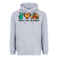 Heather Grey peace love thankful turkey Heavyweight Hoodie - Jasminsmagicworld