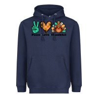 Navy peace love thankful turkey Heavyweight Hoodie - Jasminsmagicworld