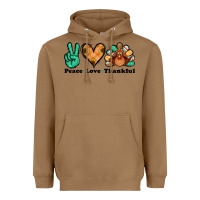 Toasted Coconut peace love thankful turkey Heavyweight Hoodie - Jasminsmagicworld