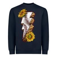 Navy sport baseball  lightning bolt Heavyweight Sweatshirt - texasbilliewilder