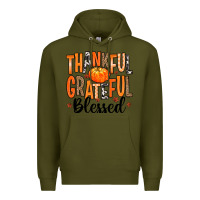 Army Green Thankful Grateful Blessed Premium Hoodie - MaliasSmallBusiness