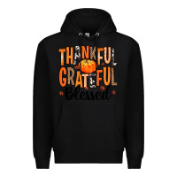 Black Thankful Grateful Blessed Premium Hoodie - MaliasSmallBusiness