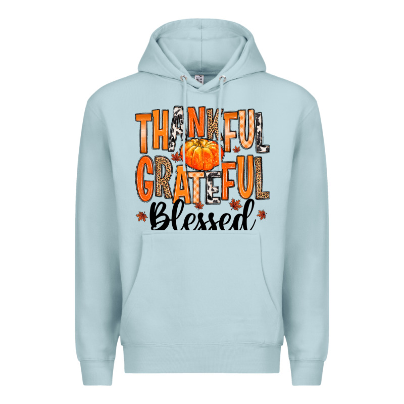 Thankful Grateful Blessed Premium Hoodie by MaliasSmallBusiness | Teevron