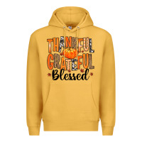 Mustard Thankful Grateful Blessed Premium Hoodie - MaliasSmallBusiness
