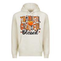 Oatmeal Heather Thankful Grateful Blessed Premium Hoodie - MaliasSmallBusiness