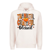 Pale Pink Thankful Grateful Blessed Premium Hoodie - MaliasSmallBusiness