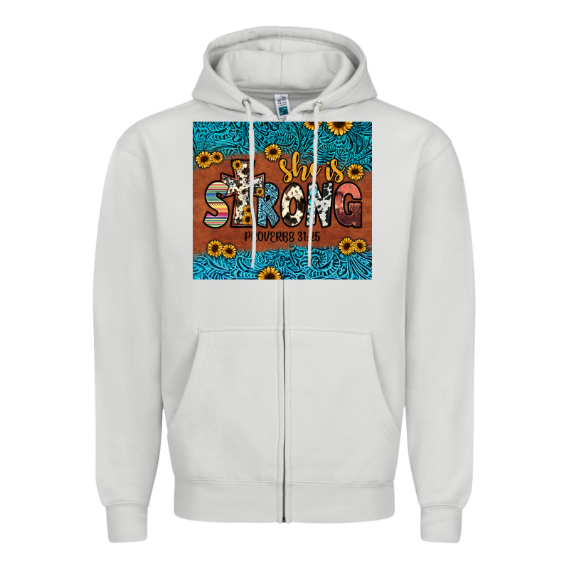 She Is Strong Zipper Hoodie by JahusDesignShop | Teevron