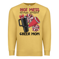 Antique Gold hot mess always stressed cheer mom Premium Sweatshirt - MaliasSmallBusiness