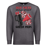 Charcoal Heather hot mess always stressed cheer mom Premium Sweatshirt - MaliasSmallBusiness