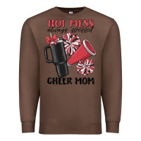 Chestnut hot mess always stressed cheer mom Premium Sweatshirt - MaliasSmallBusiness