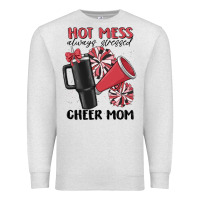 Oatmeal Heather hot mess always stressed cheer mom Premium Sweatshirt - MaliasSmallBusiness