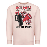 Pale Pink hot mess always stressed cheer mom Premium Sweatshirt - MaliasSmallBusiness