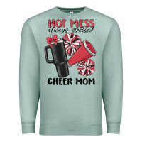 Seafoam hot mess always stressed cheer mom Premium Sweatshirt - MaliasSmallBusiness