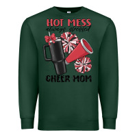 Sports Green hot mess always stressed cheer mom Premium Sweatshirt - MaliasSmallBusiness