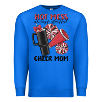 True Royal hot mess always stressed cheer mom Premium Sweatshirt - MaliasSmallBusiness
