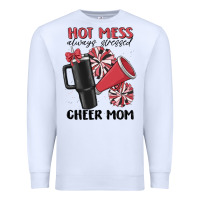 White hot mess always stressed cheer mom Premium Sweatshirt - MaliasSmallBusiness