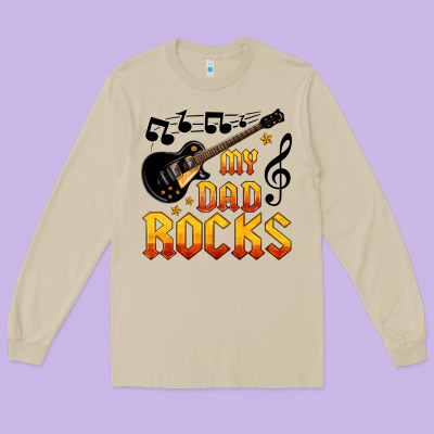 My Dad Rocks Long Sleeve Tee Designed By Hra Design Shop
