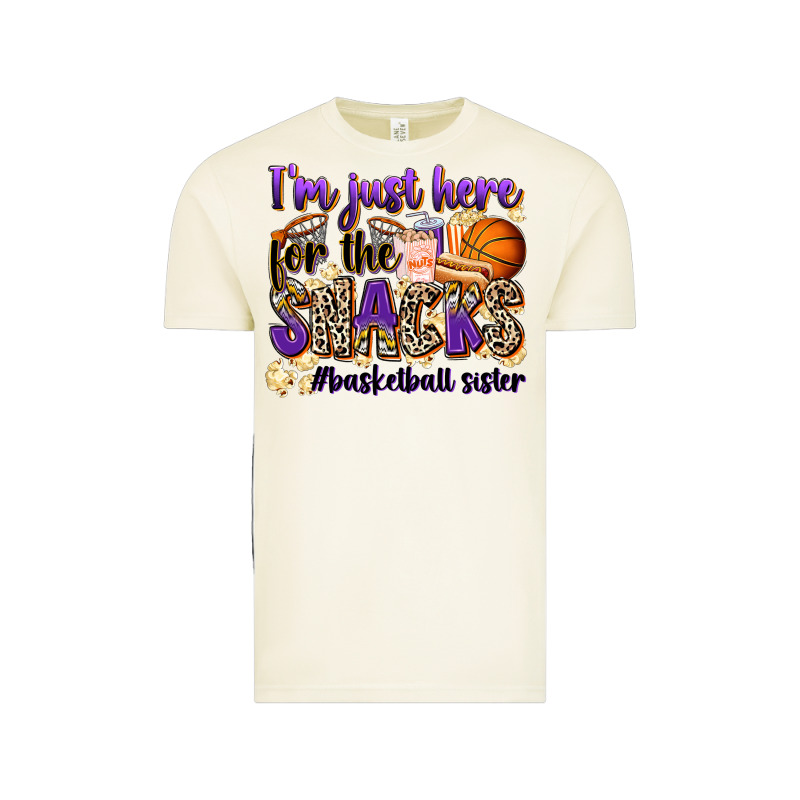 I'm Just Here For The Snacks #basketball Sister Vintage Tee by Zillion Design Studio | Teevron