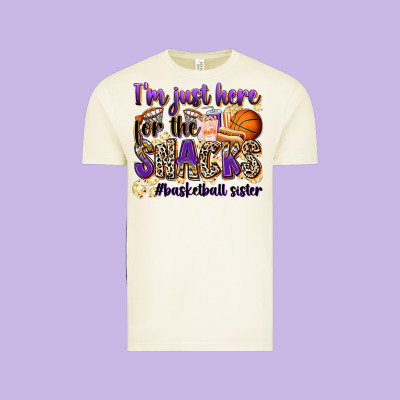 I'm Just Here For The Snacks #basketball Sister Vintage Tee Designed By Zillion Design Studio