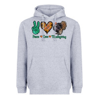 Heather Grey peace love thanksgiving Heavyweight Hoodie - Jasminsmagicworld