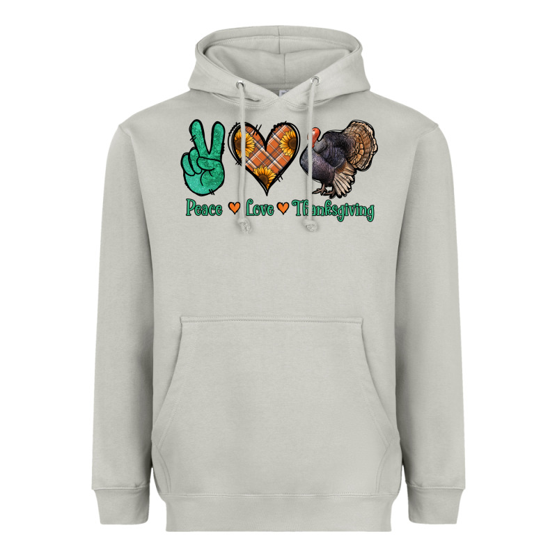 Peace Love Thanksgiving Heavyweight Hoodie by Jasminsmagicworld | Teevron