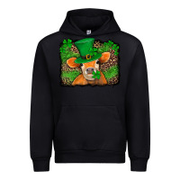Black st patricks orange cow with leopard background Urban Hoodie - Jasminsmagicworld