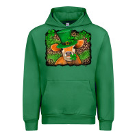Emerald st patricks orange cow with leopard background Urban Hoodie - Jasminsmagicworld