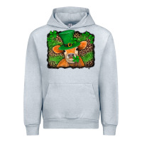 Heather Grey st patricks orange cow with leopard background Urban Hoodie - Jasminsmagicworld