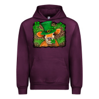 Mauve Wine st patricks orange cow with leopard background Urban Hoodie - Jasminsmagicworld
