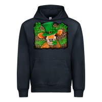 Navy st patricks orange cow with leopard background Urban Hoodie - Jasminsmagicworld