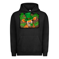 Pigment Black st patricks orange cow with leopard background Urban Hoodie - Jasminsmagicworld